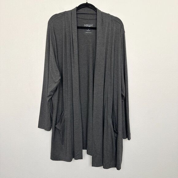 Torrid Sweaters - NWT Torrid Super Soft Open Front Duster Cardigan Gray Warterfall Long Women's 3X